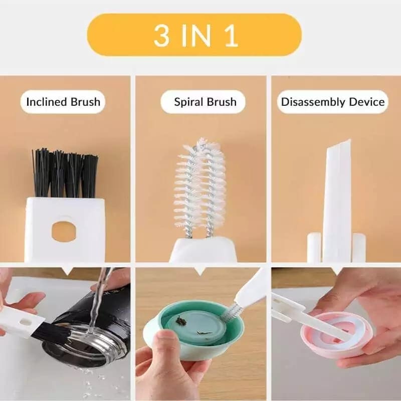 Bottle Cover Gap Cleaning Brush, Lunch Box Rubber Ring Groove Gap Cleaning Brush, 3 in 1 Cup Lid Cleaner, Multifunctional Bottle Gap Cleaner Bottle Cover Gap Cleaning Brush, Lunch Box Rubber Ring Groove Gap Cleaning Brush, 3 in 1 Cup Lid Cleaner, Multifunctional Bottle Gap Cleaner